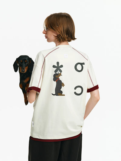 Dachshund Graphic Oversized Cotton T-Shirt