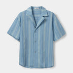 Striped Tencel Camp Collar Shirt