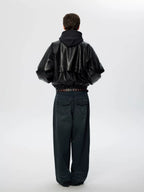 Oversized Leather Bomber Jacket