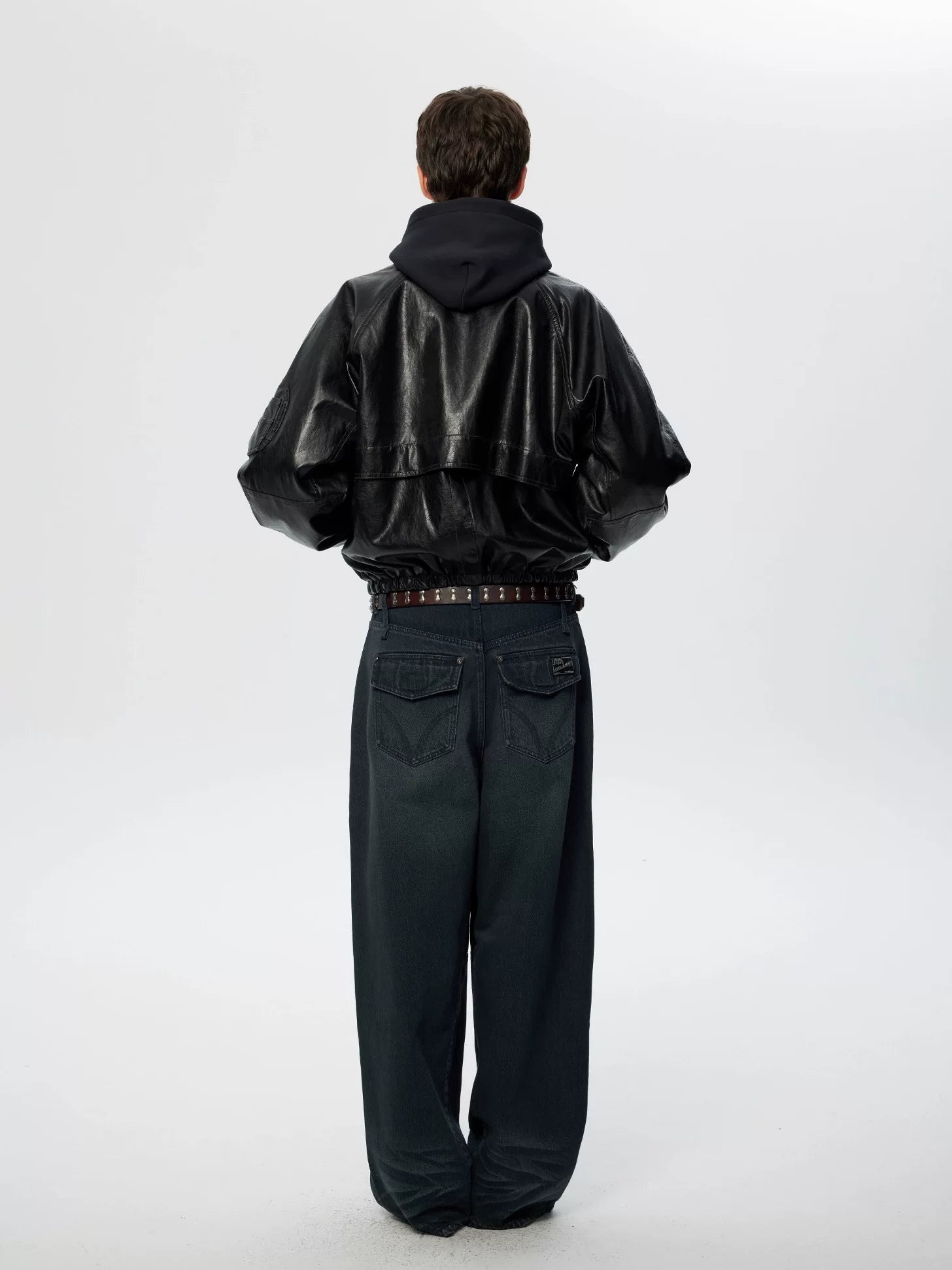 Oversized Leather Bomber Jacket