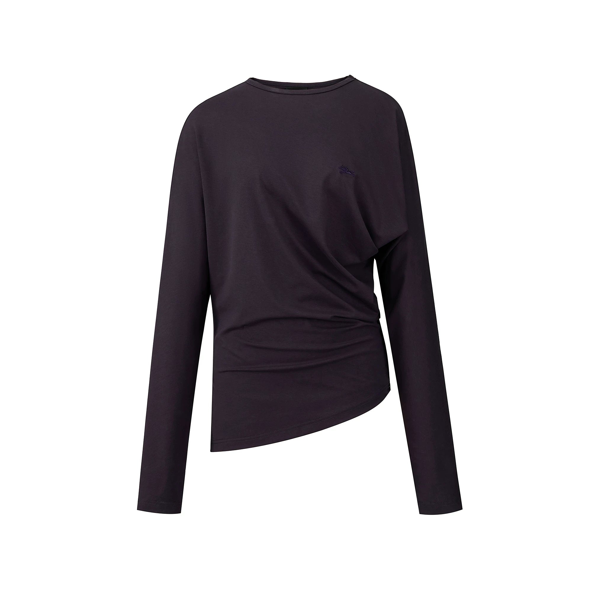 Pleated Batwing Long Sleeve Top