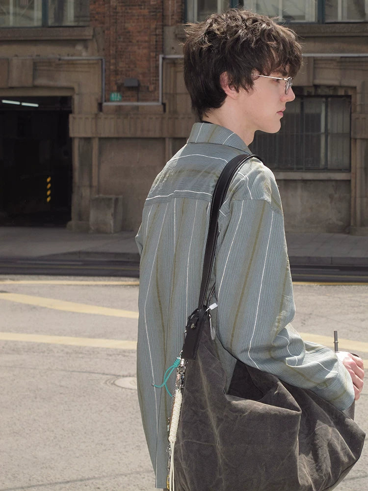 Striped Tencel Drape Shirt