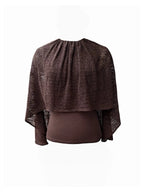 Lace Overlay Cape Blouse