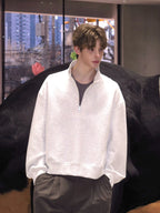 Oversized Quarter-Zip Pullover Sweatshirt