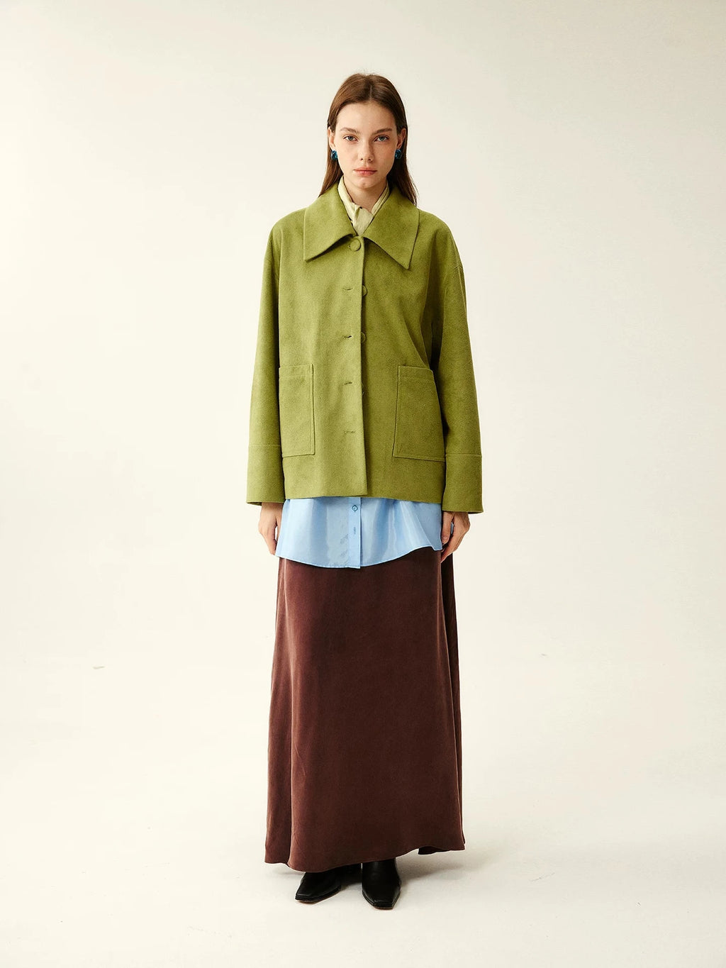 Apple Green Suede Texture Jacket
