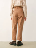 Enzyme Washed Pleated Cropped Trousers