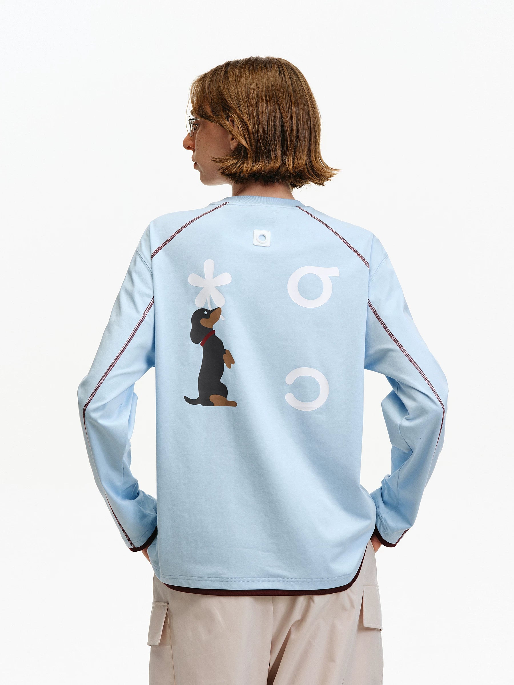 Graphic Print Long-Sleeve Crewneck
