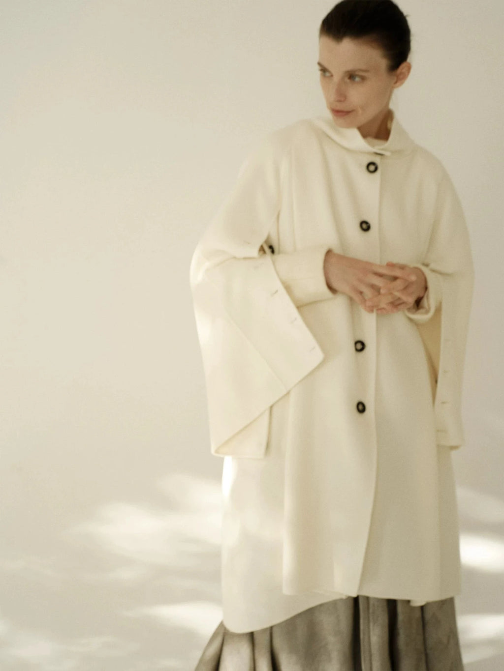 Wool Asymmetric Cape Coat