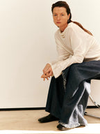 Asymmetric Fringe Denim Culottes