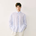 Italian Linen Pleated Button-Down Shirt