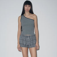 Asymmetrical Ribbed Knit Tank