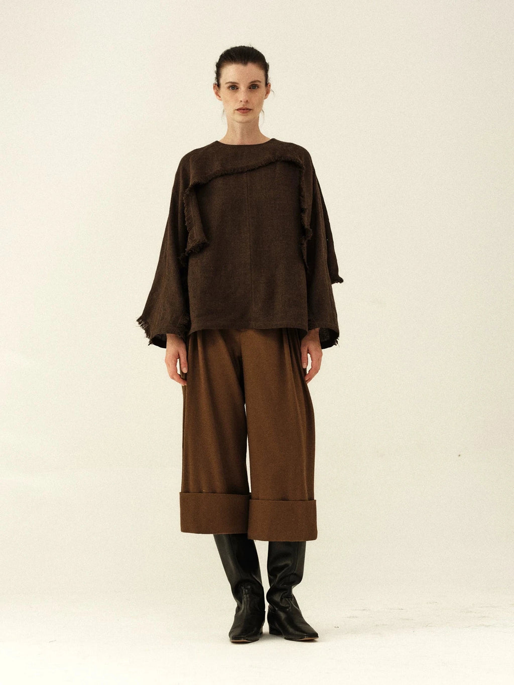 Wool Pleated High-Waisted Culottes