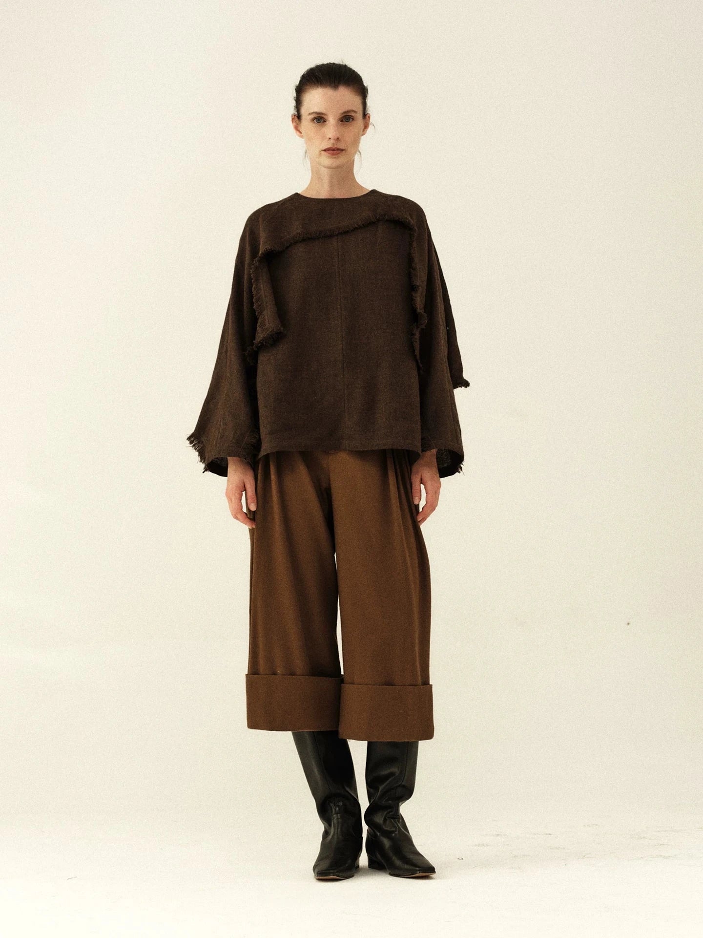 Wool Pleated High-Waisted Culottes