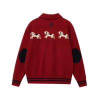 Equestrian Jacquard Polo Sweater