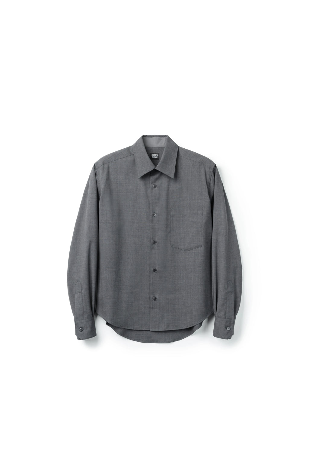 Charcoal Wool Blend Button-Down Shirt