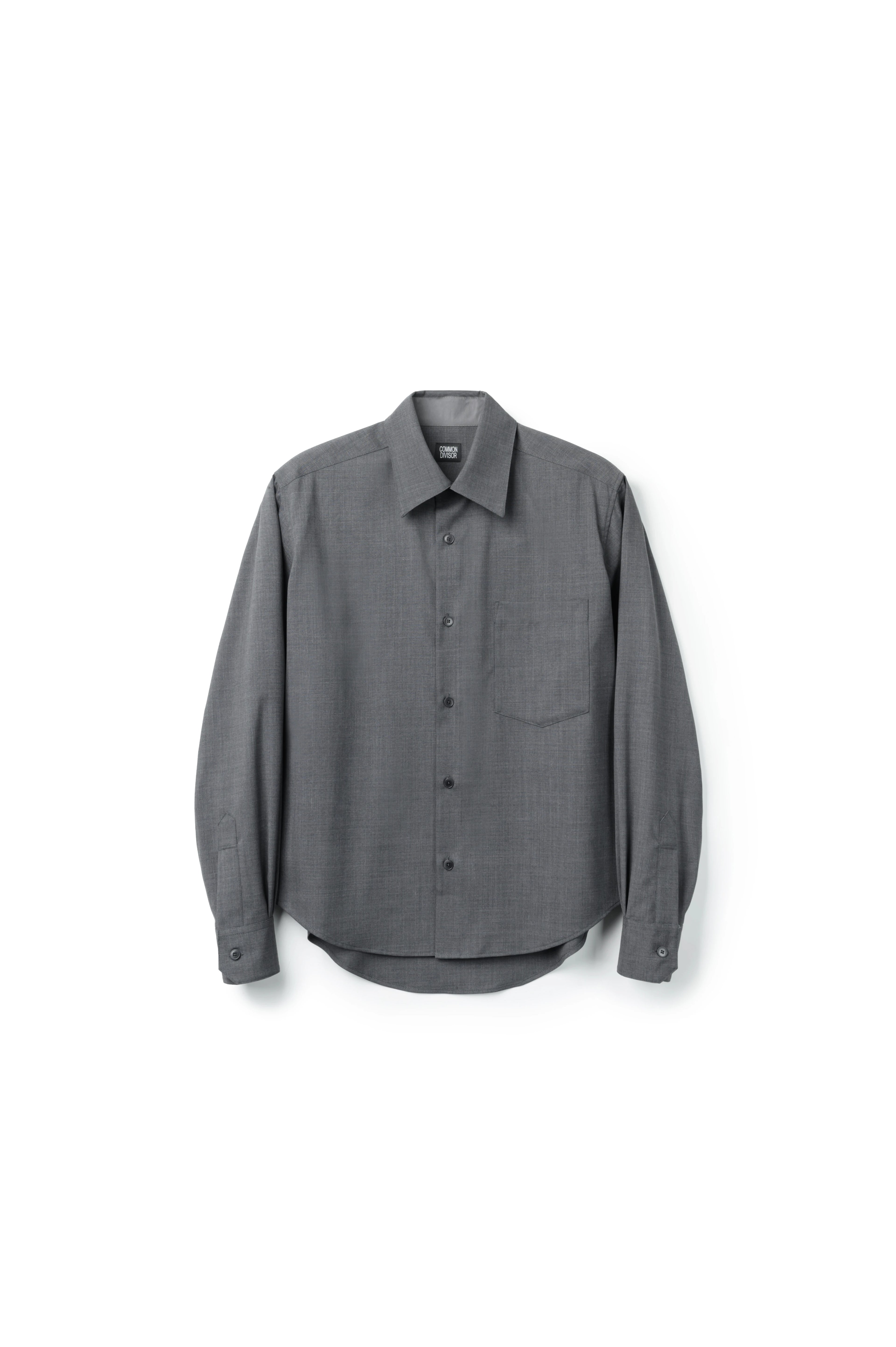 Charcoal Wool Blend Button-Down Shirt
