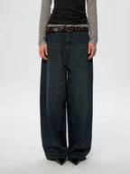 Distressed Patchwork Loose Fit Jeans