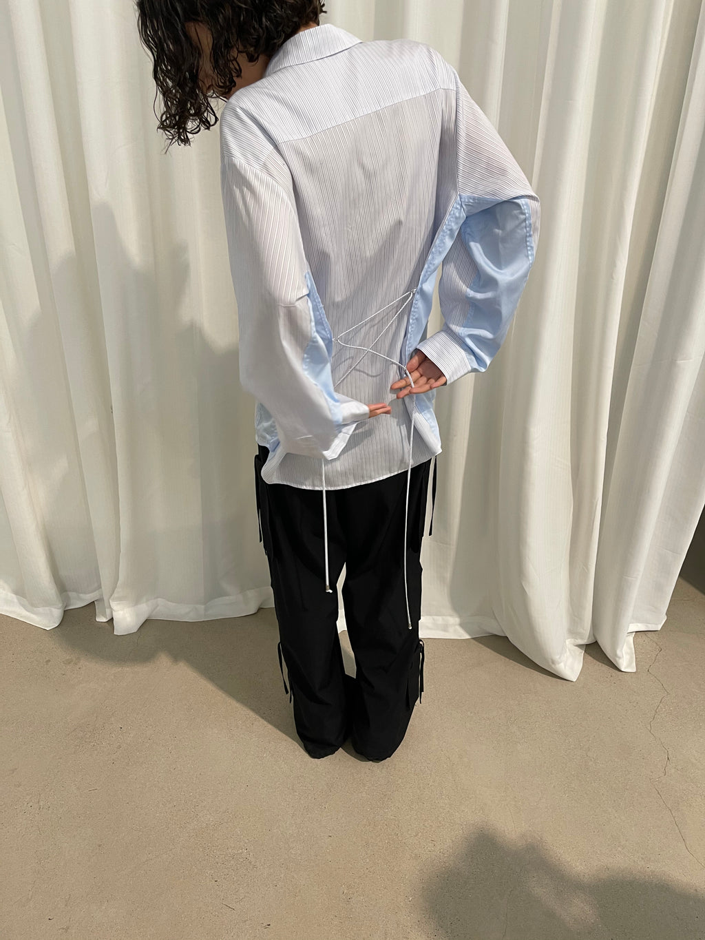 Striped Cotton Oversized Button-Down Shirt