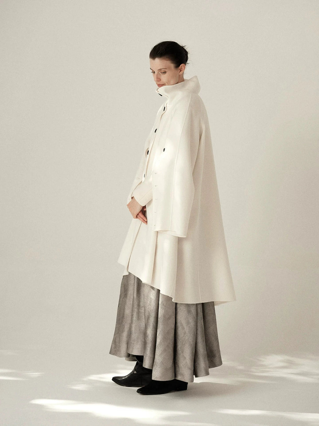 Wool Asymmetric Cape Coat