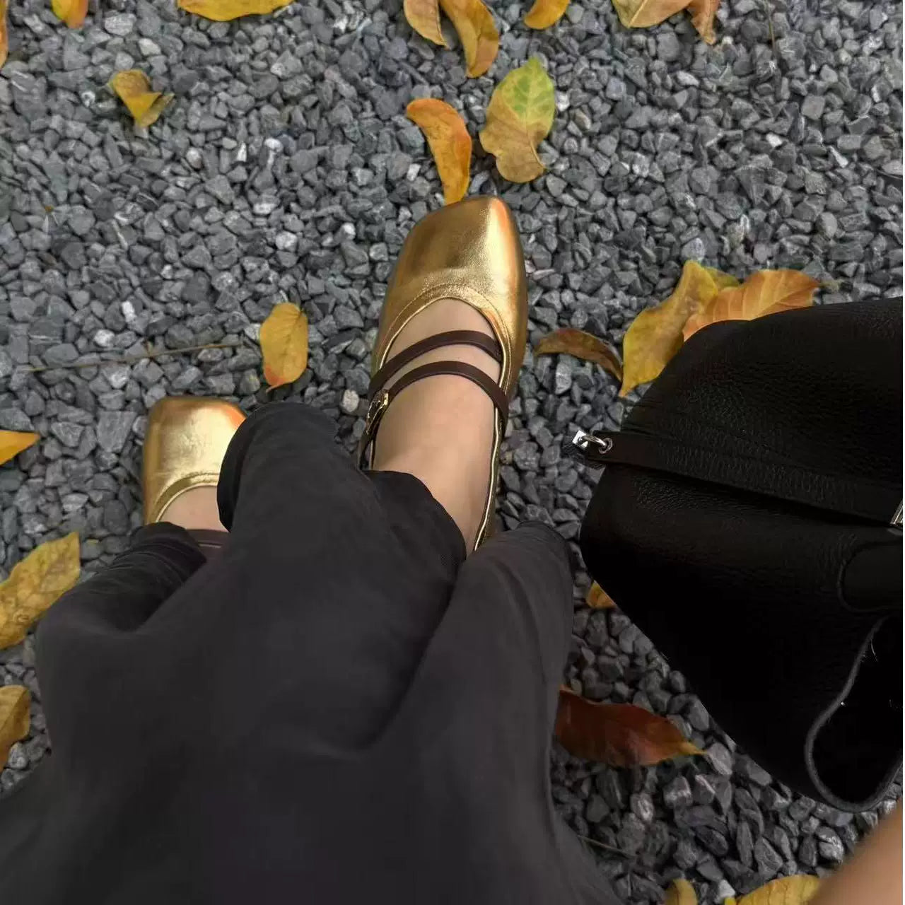 Flavie Metallic Lambskin Mary Jane Flats