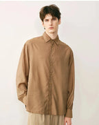 Silk Blend Textured Button-Down Shirt