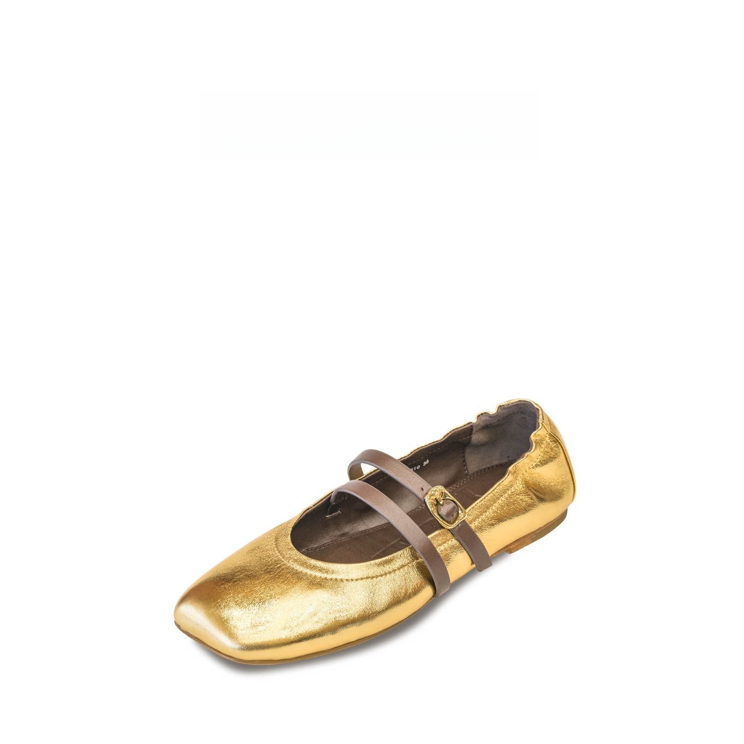 Flavie Metallic Lambskin Mary Jane Flats