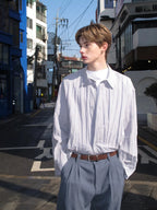 Textured Oversized Button-Down Shirt