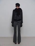Textured Tassel Fringe Wool Scarf