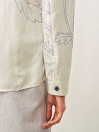 Silk Linen Floral Print Cuban Shirt
