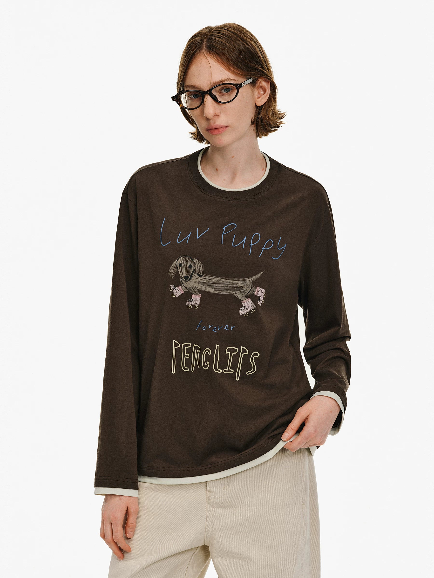 Graphic Print Cotton Crewneck Sweatshirt
