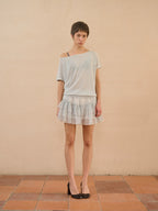 Linen Loop Yarn Off-Shoulder Top