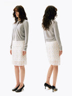 Floral Textured Midi Skirt