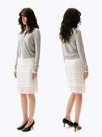 Floral Textured Midi Skirt