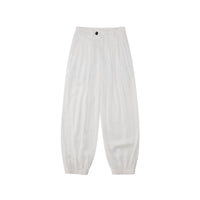 Linen Blend Pleated Wide-Leg Trousers