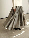 Metallic Flare Maxi Skirt