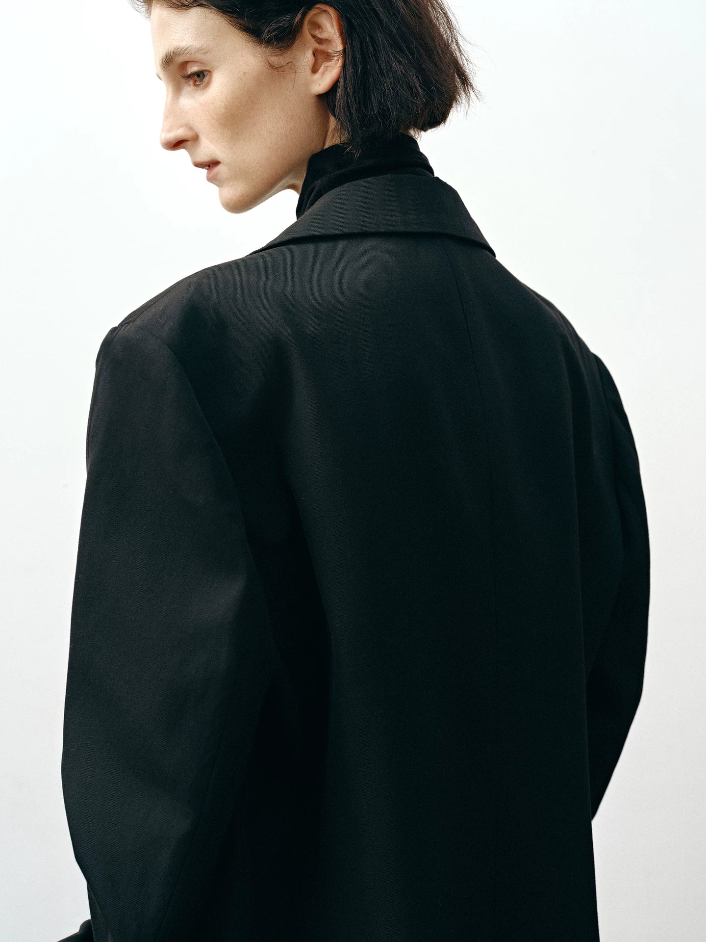 Raw Wool Blend Tailored Blazer