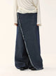 Asymmetric Fringe Denim Culottes