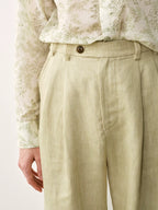 Linen Double Pleated Trousers