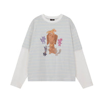 Striped Graphic Layered Long-Sleeve Tee