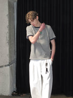 Pleated Wide-Leg Cotton Trousers