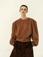 Australian Wool Structured Shoulder Top