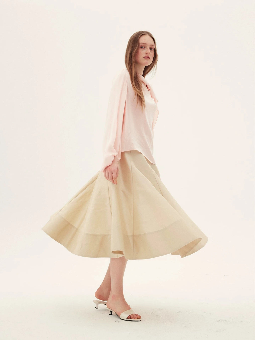 Mulberry Silk A-Line Midi Skirt