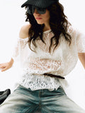 Lace Off-Shoulder Short Sleeve Top