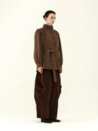 Wool Blend Pleated Shoulder Jacket