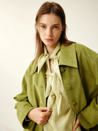Apple Green Suede Texture Jacket