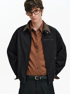 Convertible Plaid Collar Harrington Jacket