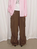 Glossy Multi-Pocket Cargo Trousers