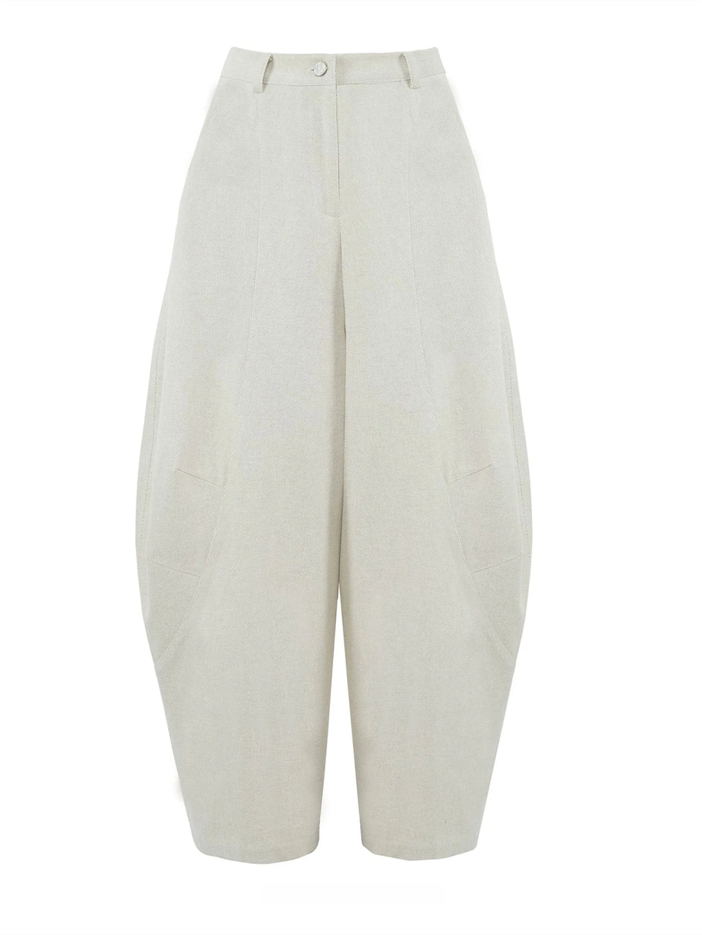 Sculptural High-Waisted Wide-Leg Trousers