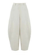 Sculptural High-Waisted Wide-Leg Trousers