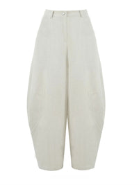 Sculptural High-Waisted Wide-Leg Trousers